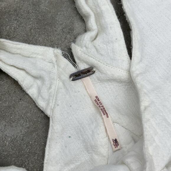 Free People On The Run Jumper Jumpsuit White Womens XS Boho Beach Bridal Flaws - Picture 5 of 12